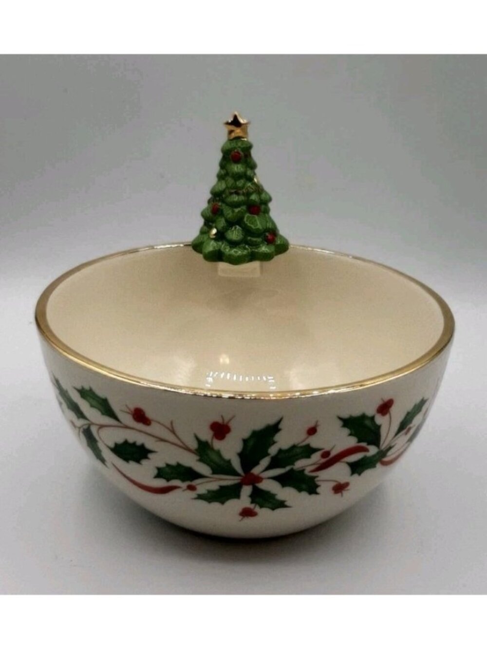 Lenox Holiday Christmas Tree Figural Bowl Retired Porcelain 5 1/2 In NIB $70